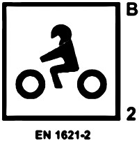 Etiquette d'homologation d'une dorsale moto EN 1621-2