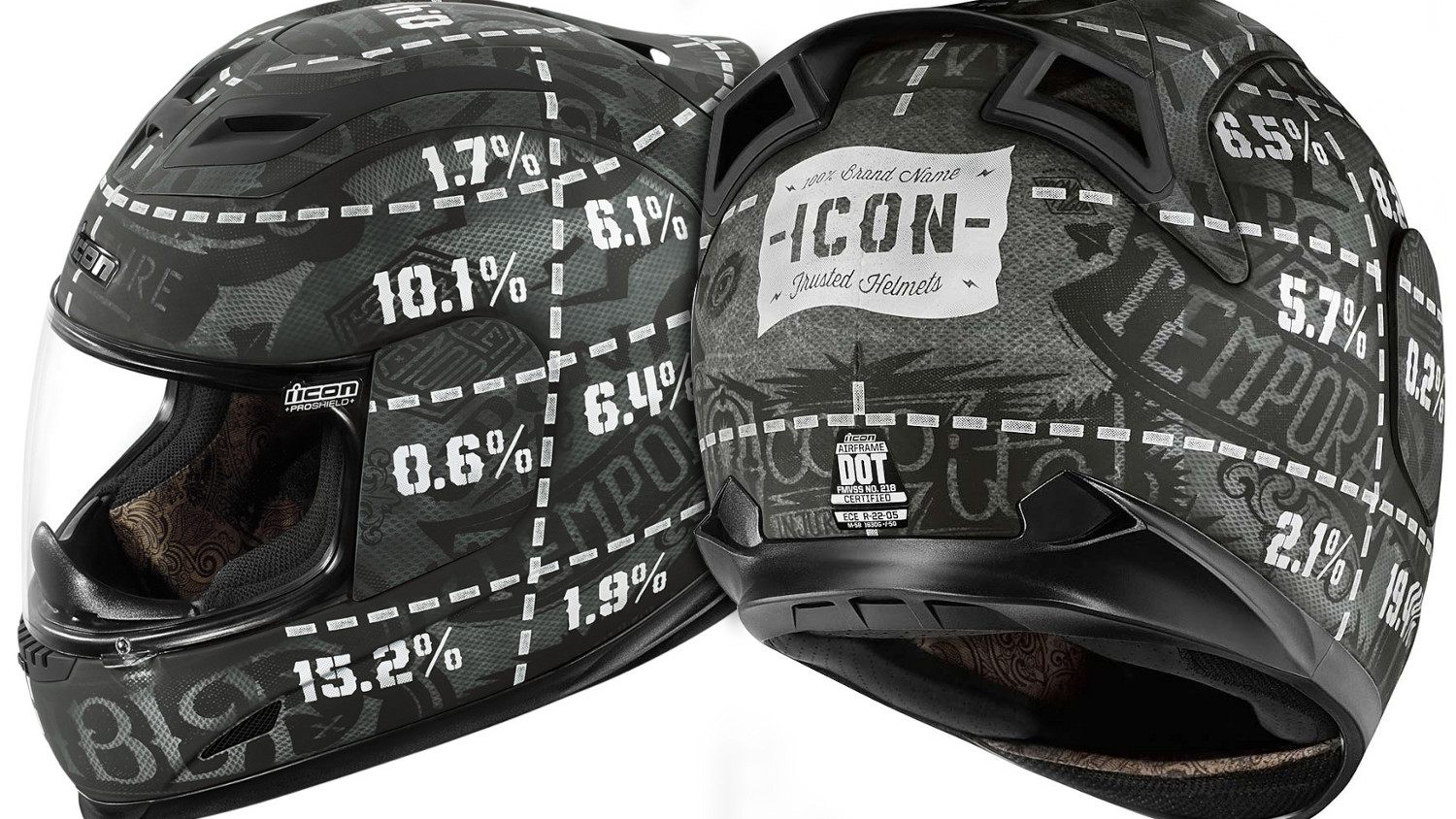 Casque Icon Airframe Statistic, votre crâne en chiffresDéco