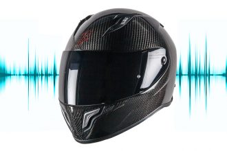 Casque en carbone et onde sonore