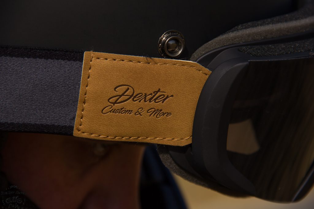 Attache en cuir cuir sur le masque Dexter BINOCLE et le casque Dexter Marty