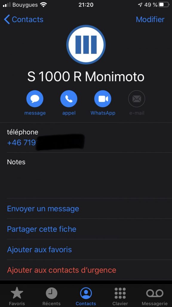 Tracker GPS Monimoto – Ajoutez le numéro dans vos contacts