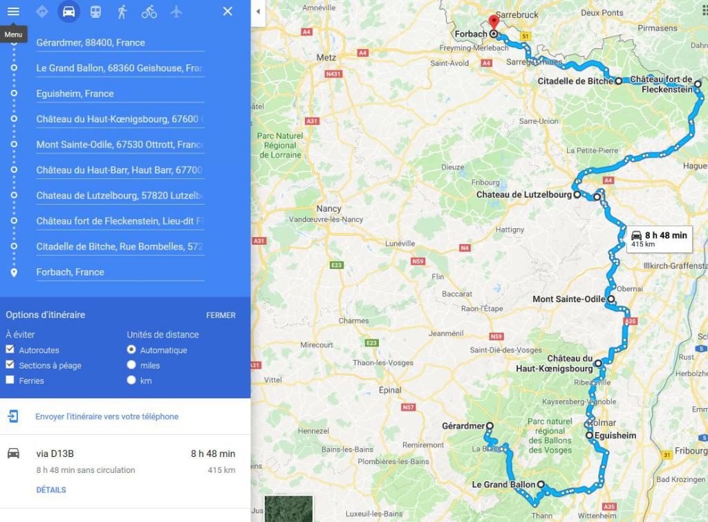 exemple d'itinéraire pour préparer un road trip moto 