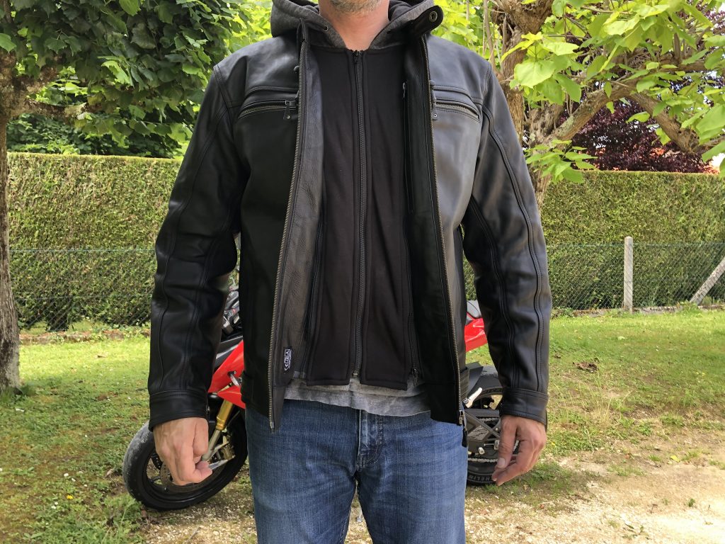 Blouson cuir DXR Zack – La fermeture de la capuche amovible style Hoodie