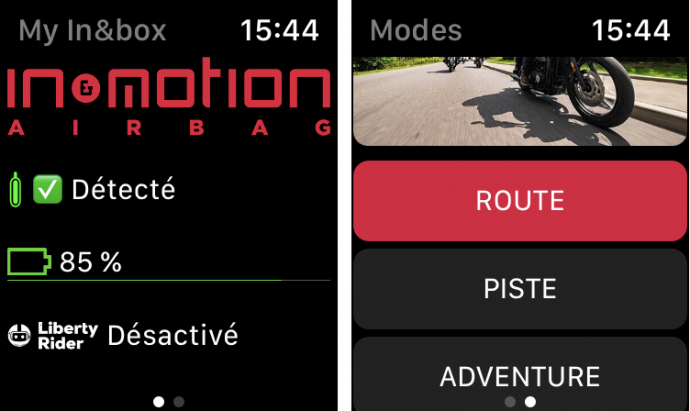 Furygan Fury Airbag System - L'application pour APPLE Watch