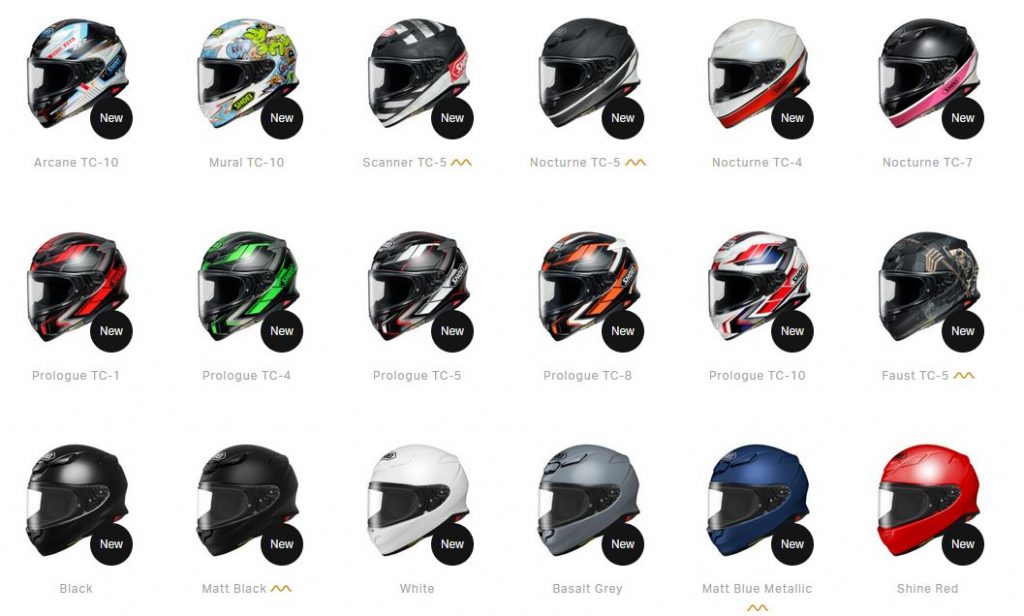 SHOEI NXR 2 – Les 18 coloris disponibles