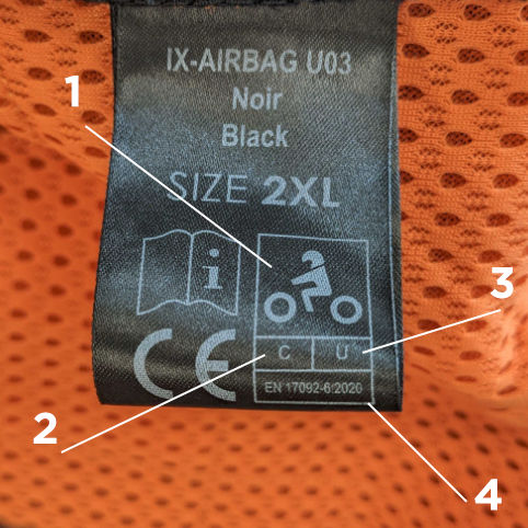 étiquette homologation airbag moto