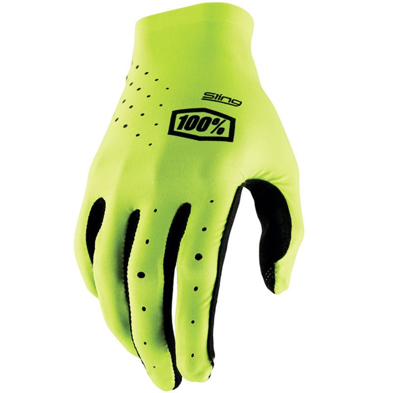 gants cross 100% Sling MX en version jaune fluo