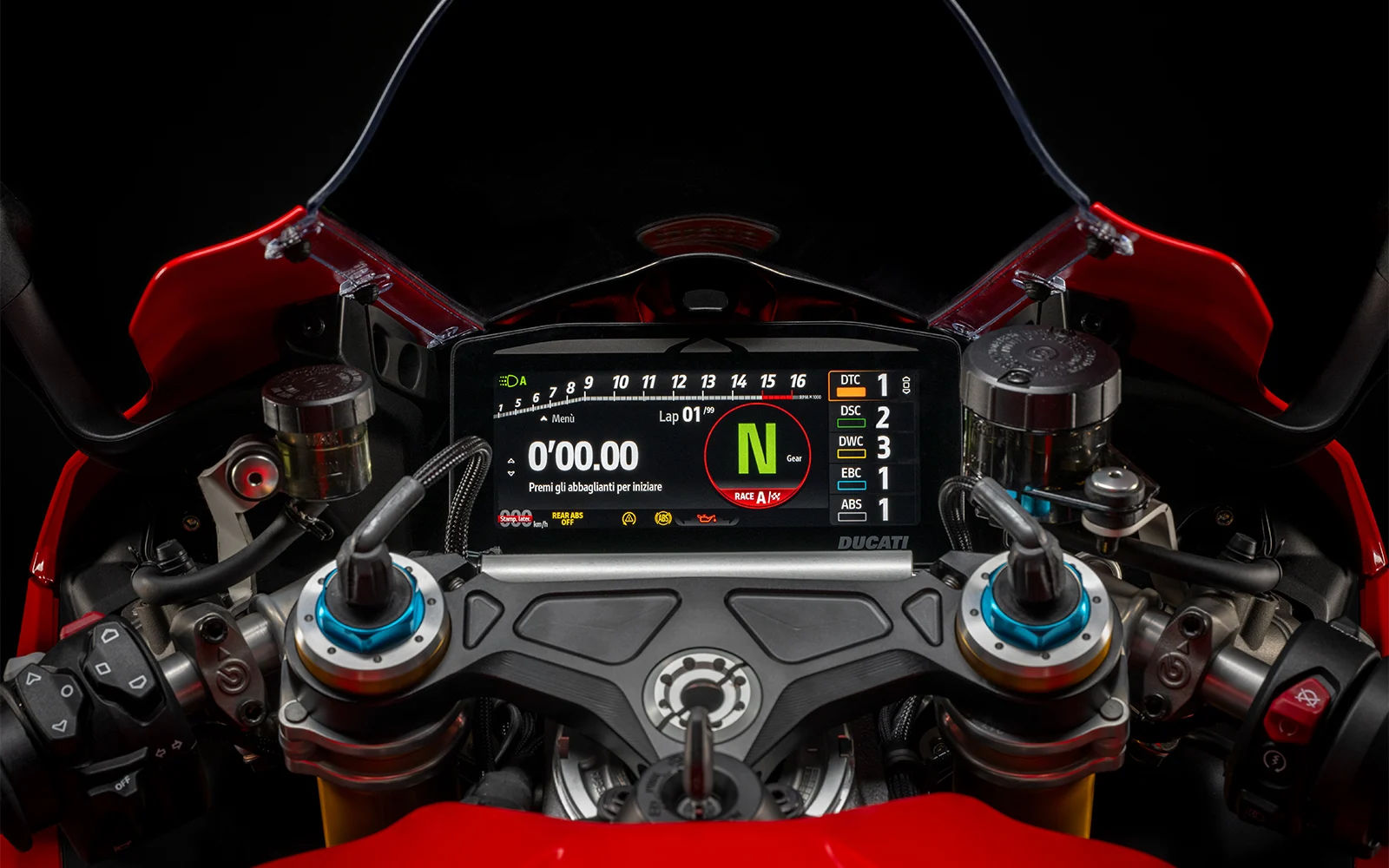Tableau de bord de la Ducati Panigale 2025