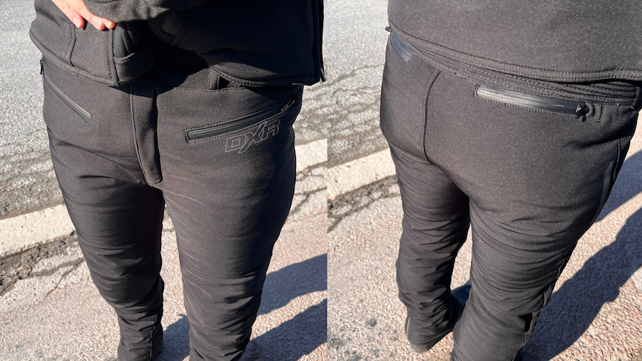 Vue des poches à l'avant et à l'arrière du pantalon DXR Namaka Lady