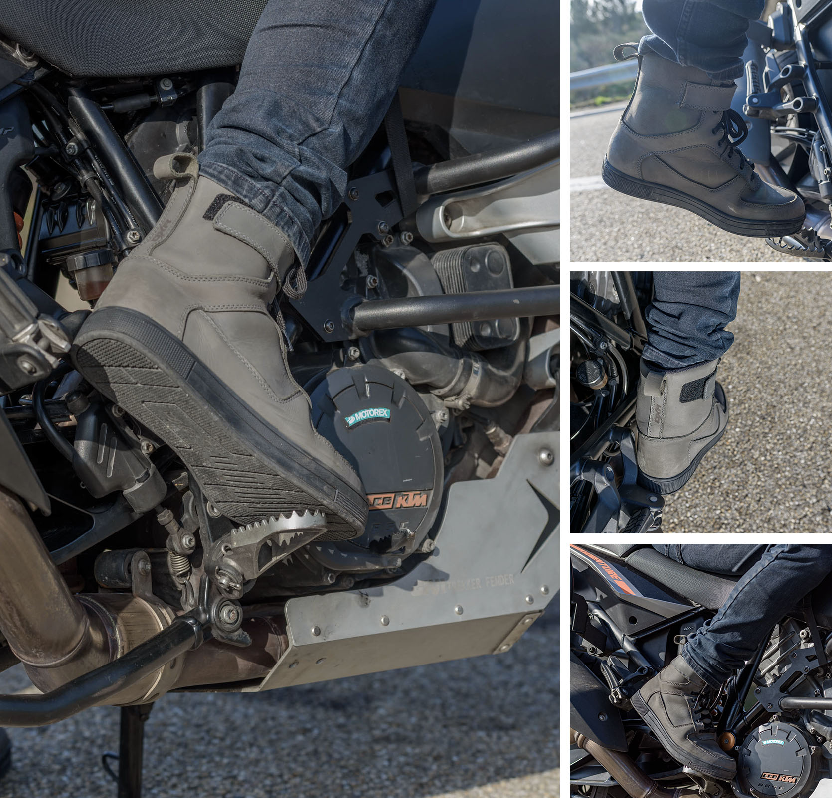 vues des baskets DXR Haltya sur la moto 