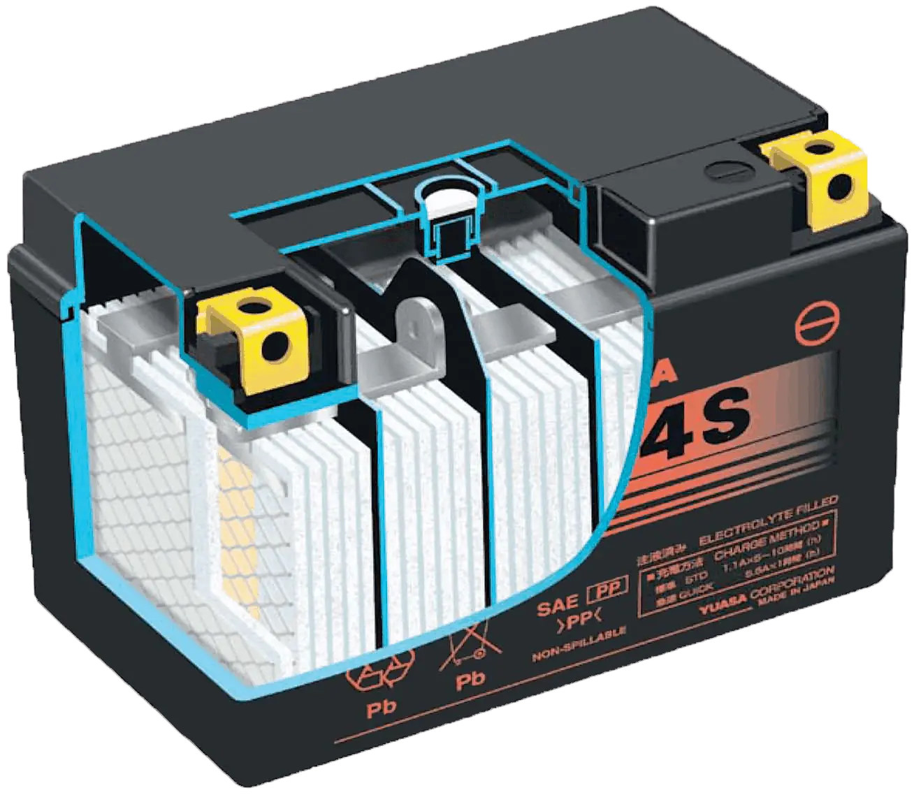 Batterie moto plomb acide Yuasa scellée haute performance