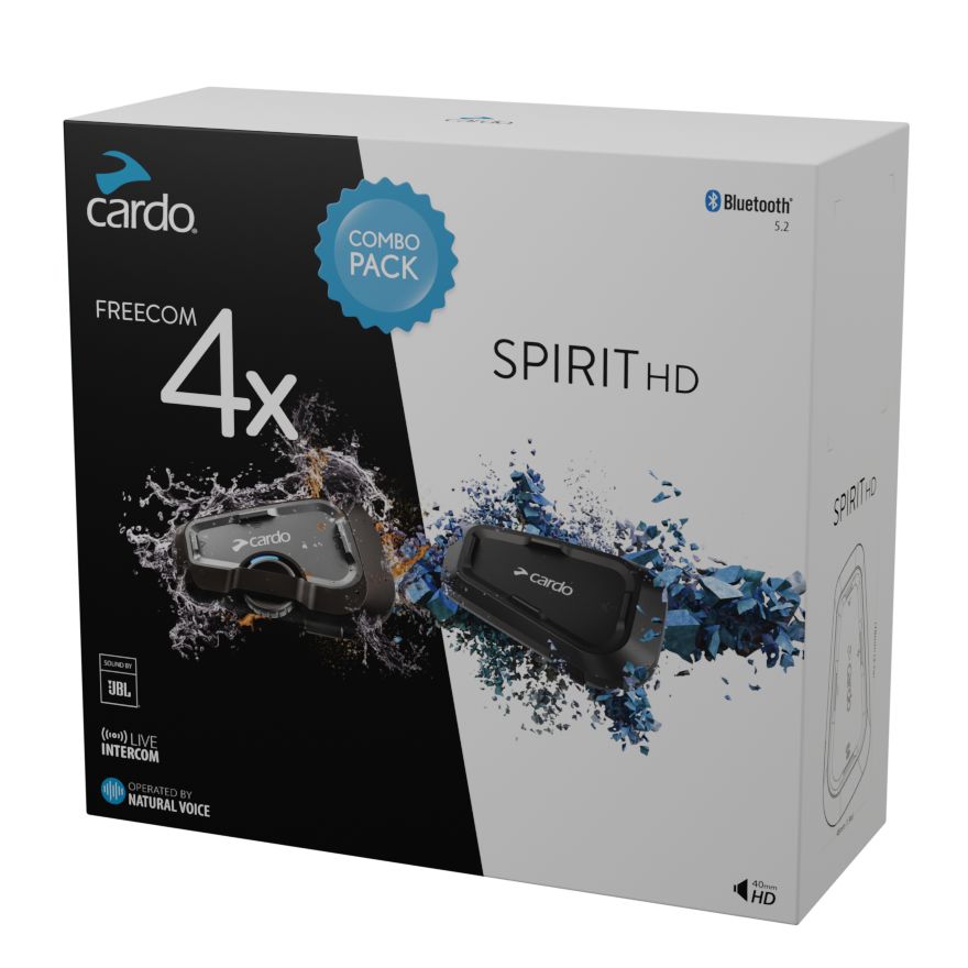 Meilleur intercom moto duo Cardo PACK FREECOM 4X et SPIRIT HD